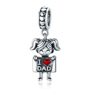 Pandora Style Silver Daddy's Girl Dangle - SCC690 (image for) Pandora Style Silver Daddy's Girl Dangle - SCC690