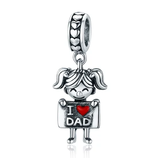 Pandora Style Silver Daddy\'s Girl Dangle - SCC690