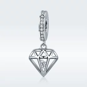 Pandora Style Silver Diamond Dangle - SCC186 Pandora Style Silver Diamond Dangle - SCC186