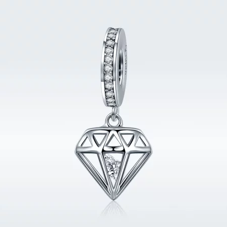 Pandora Style Silver Diamond Dangle - SCC186