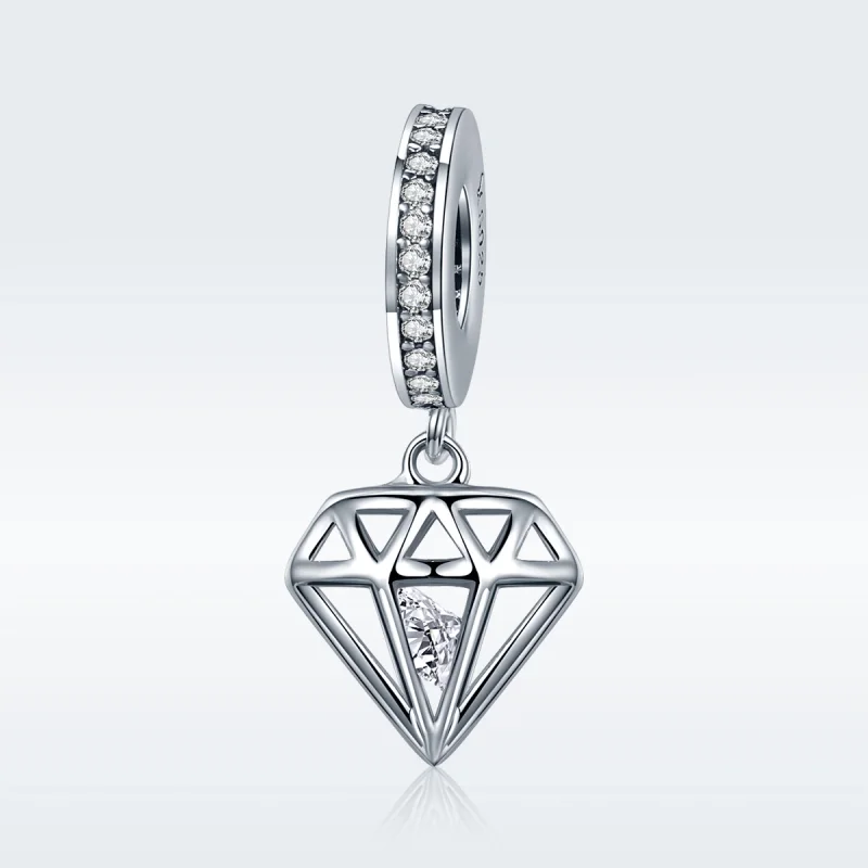 (image for) Pandora Style Silver Diamond Dangle - SCC186 - View 2