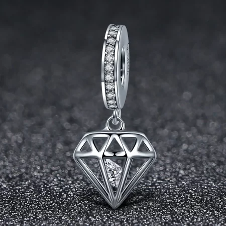 Pandora Style Silver Diamond Dangle - SCC186