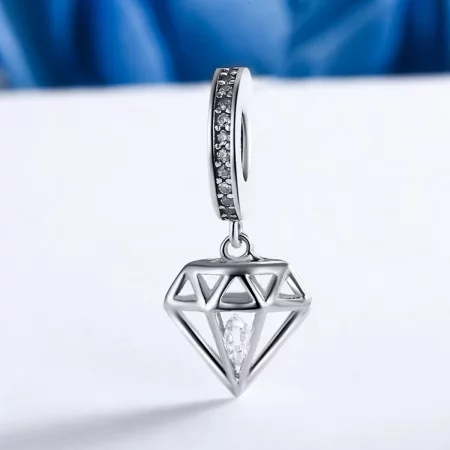 Pandora Style Silver Diamond Dangle - SCC186