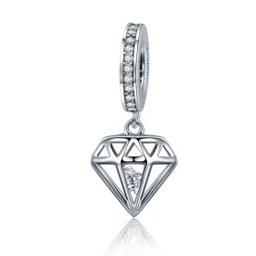 Pandora Style Silver Diamond Dangle - SCC186 Pandora Style Silver Diamond Dangle - SCC186