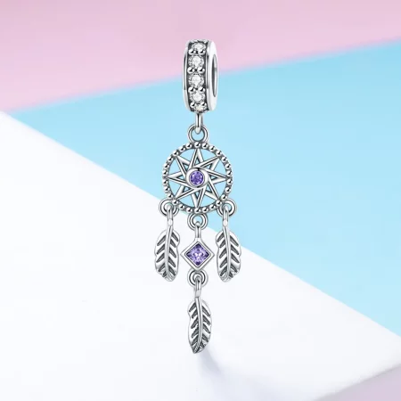 Pandora Style Silver Dreamcatcher Dangle - SCC841