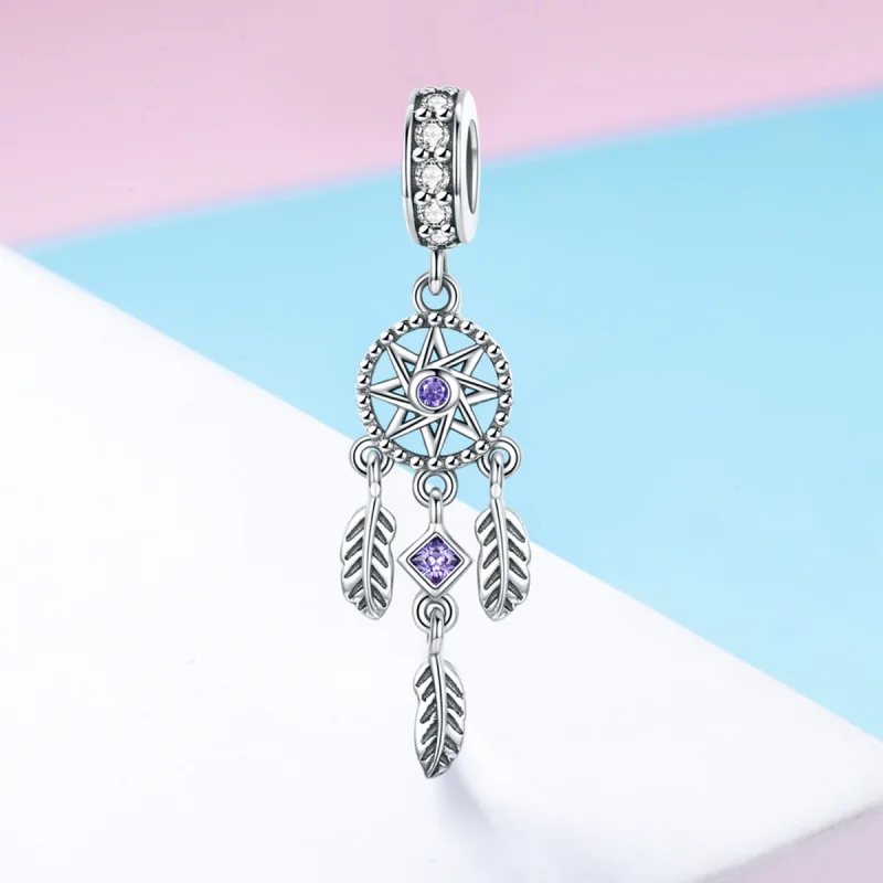 (image for) Pandora Style Silver Dreamcatcher Dangle - SCC841 - View 2