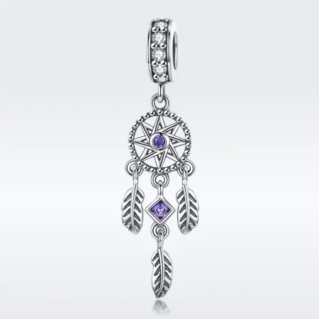 Pandora Style Silver Dreamcatcher Dangle - SCC841
