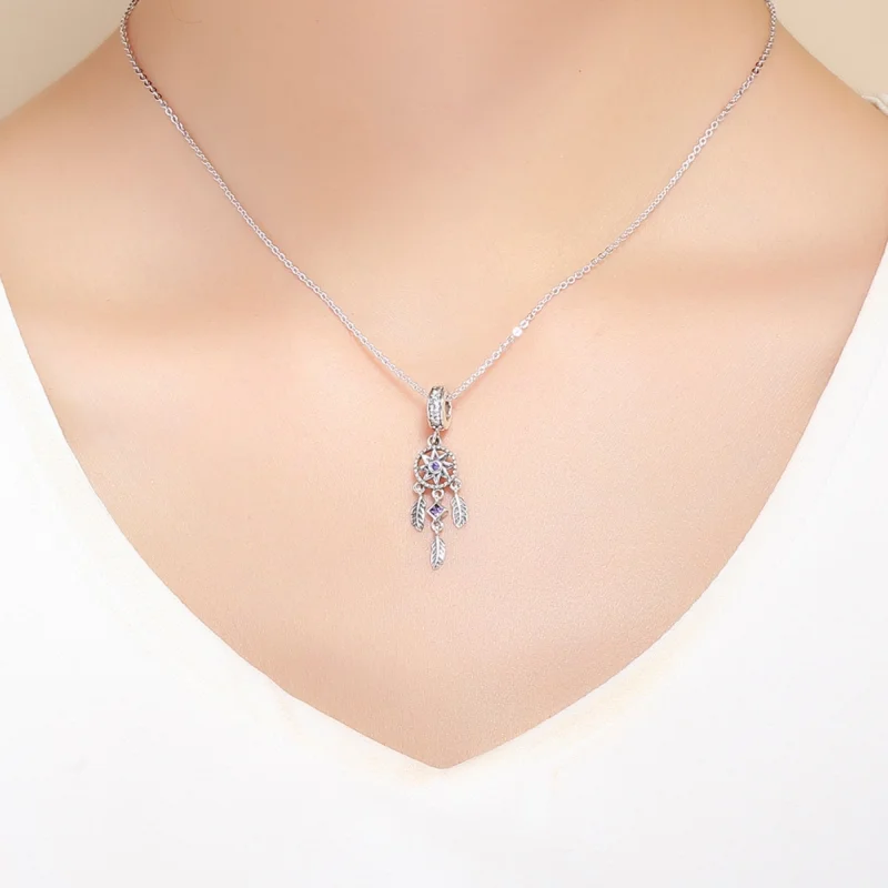 (image for) Pandora Style Silver Dreamcatcher Dangle - SCC841 - View 5