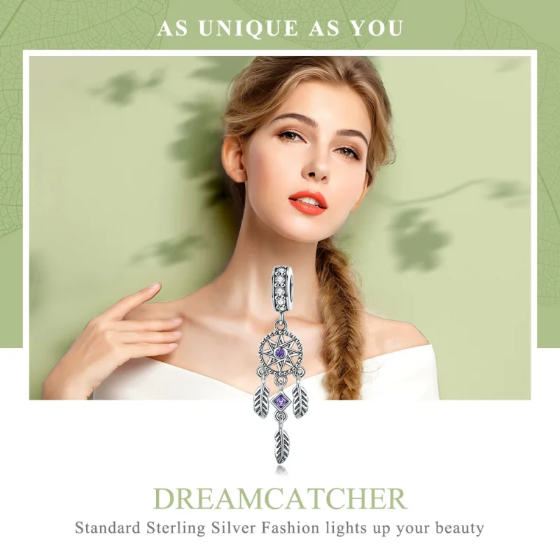 (image for) Pandora Style Silver Dreamcatcher Dangle - SCC841 - View 6
