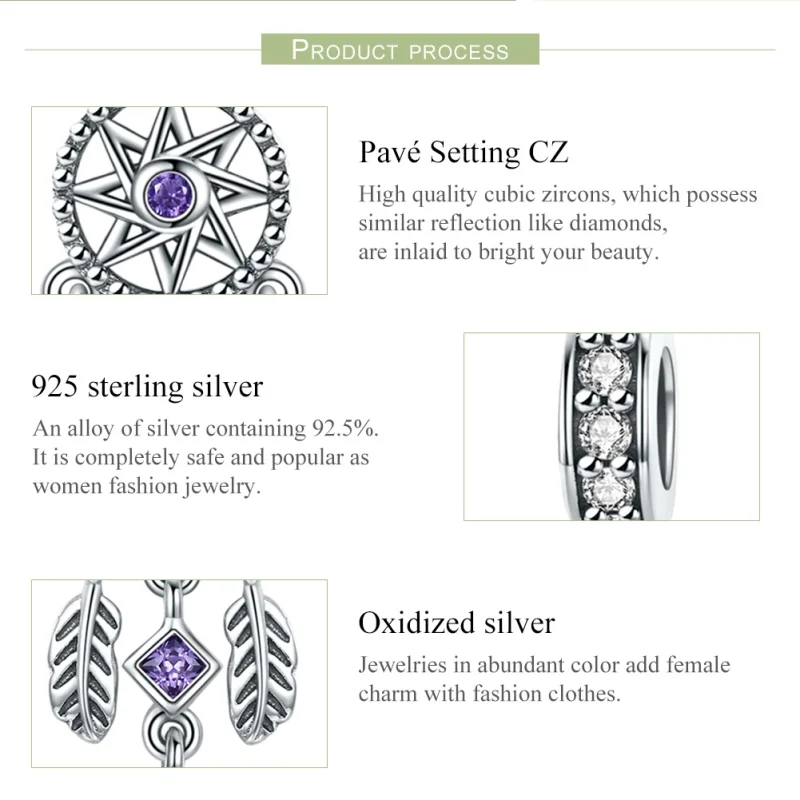 (image for) Pandora Style Silver Dreamcatcher Dangle - SCC841 - View 7