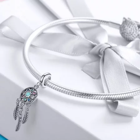 Pandora Style Silver Dreamcatcher Dangle - SCC961