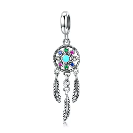 Pandora Style Silver Dreamcatcher Dangle - SCC961
