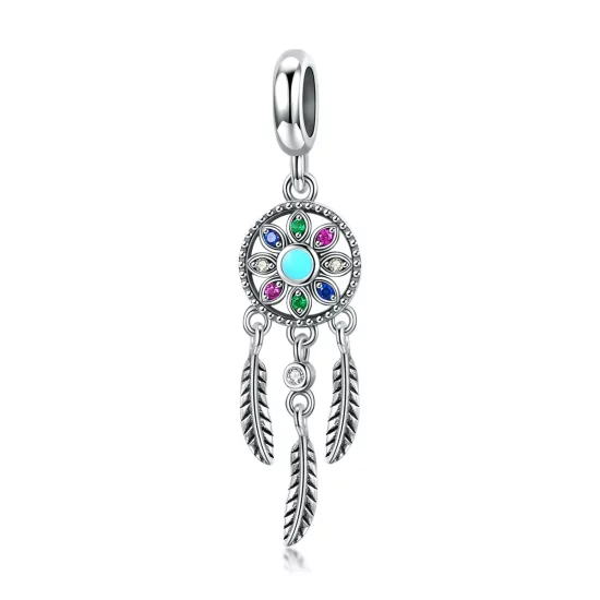 Pandora Style Silver Dreamcatcher Dangle - SCC961