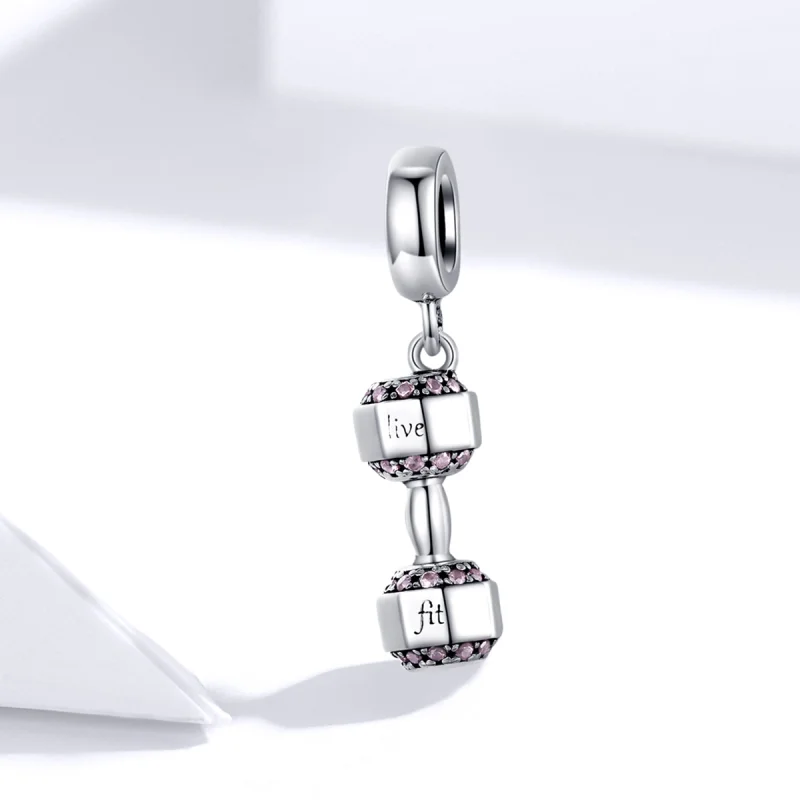 (image for) Pandora Style Silver Dumbbell Dangle - SCC1340 - View 2