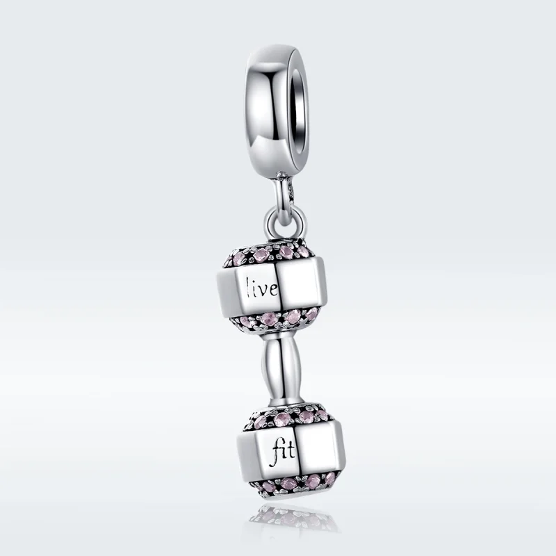 (image for) Pandora Style Silver Dumbbell Dangle - SCC1340 - View 5