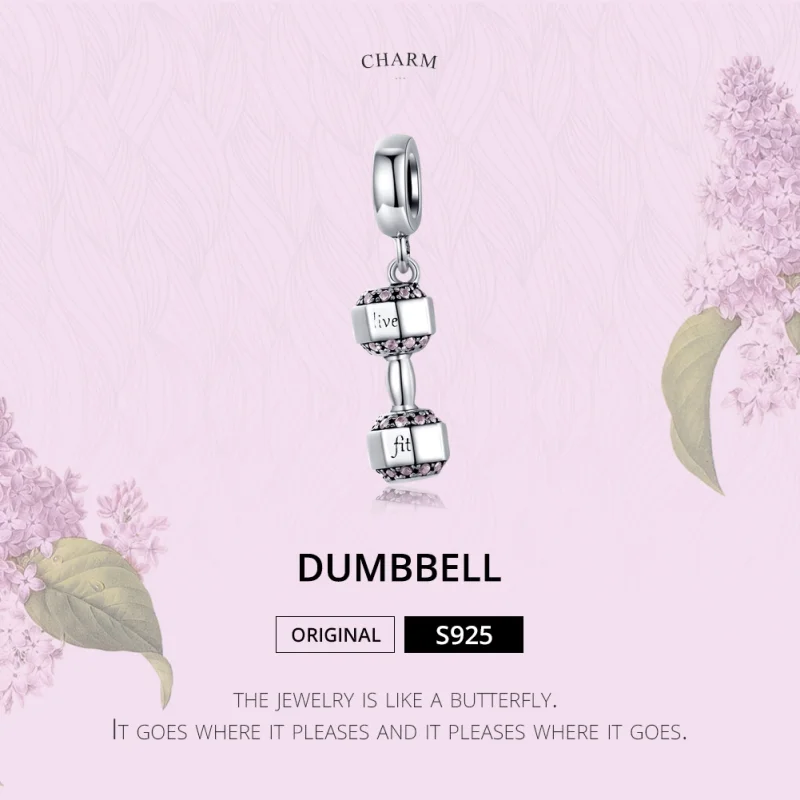 (image for) Pandora Style Silver Dumbbell Dangle - SCC1340 - View 6