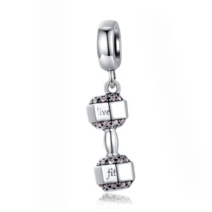 (image for) Pandora Style Silver Dumbbell Dangle - SCC1340
