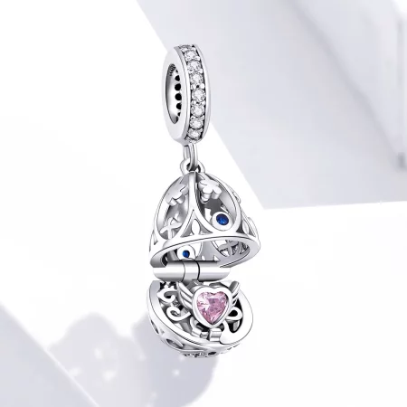 Pandora Style Silver Easter Egg With Treasure Dangle - SCC1465
