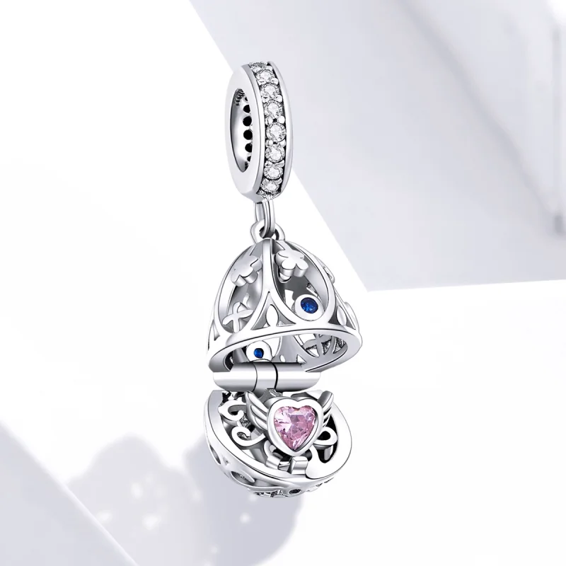 (image for) Pandora Style Silver Easter Egg With Treasure Dangle - SCC1465 - View 2