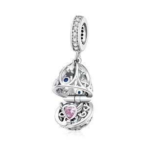 (image for) Pandora Style Silver Easter Egg With Treasure Dangle - SCC1465