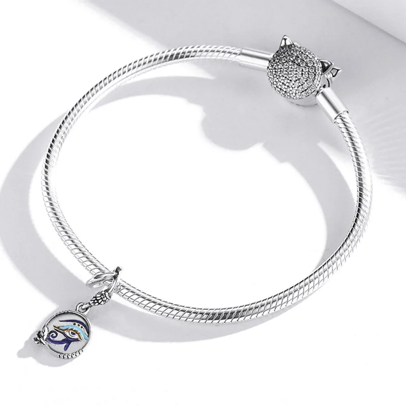 (image for) Pandora Style Silver Egypt - Twin Eyes Dangle - SCC1857 - View 3