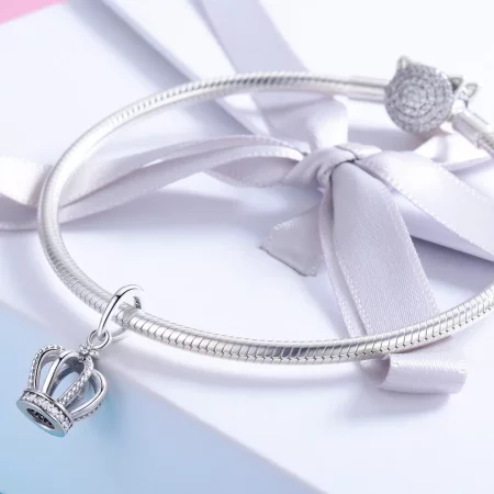 Pandora Style Silver Elegant Crown Dangle - SCC781