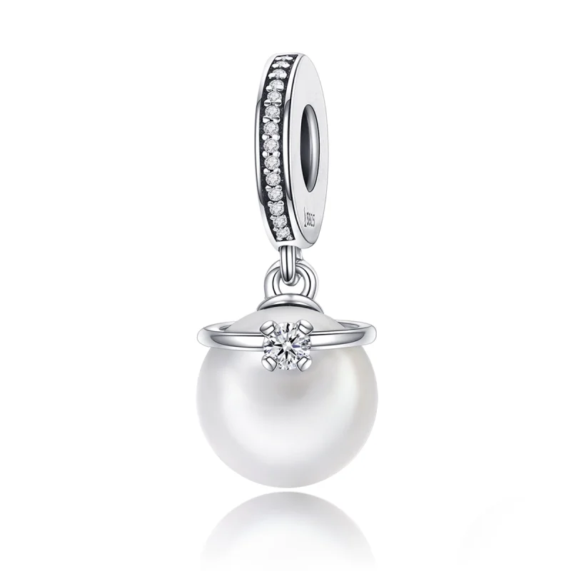 (image for) Pandora Style Silver Elegant Pearls Dangle - SCC137 - View 2