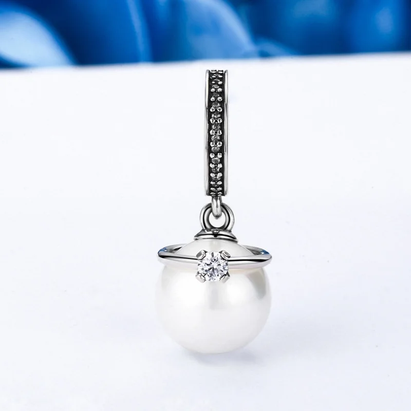 (image for) Pandora Style Silver Elegant Pearls Dangle - SCC137 - View 3
