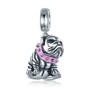 (image for) Pandora Style Silver English Bulldogs Dangle - SCC552