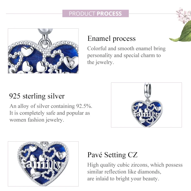 (image for) Pandora Style Silver Family Letters Dangle - BSC293 - View 8