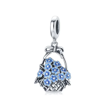Pandora Style Silver Flower Basket Dangle - SCC1717 Pandora Style Silver Flower Basket Dangle - SCC1717