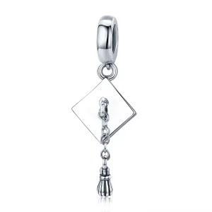(image for) Pandora Style Silver Graduation Trencher Cap Dangle - SCC459