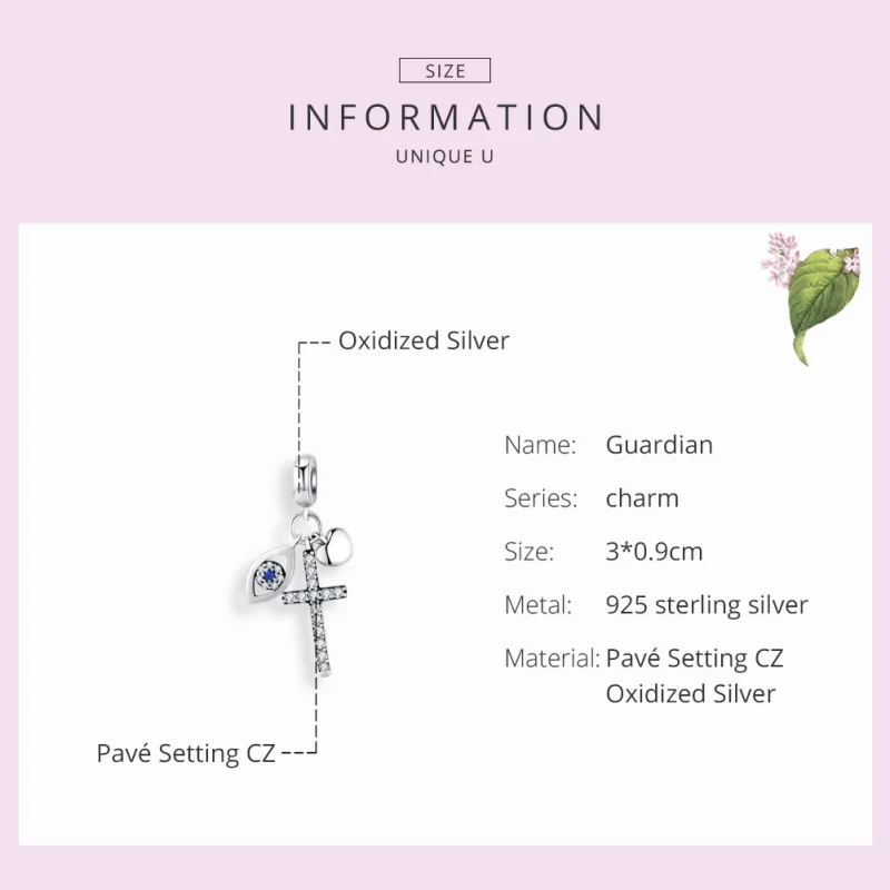 (image for) Pandora Style Silver Guardian Dangle - SCC1327 - View 7