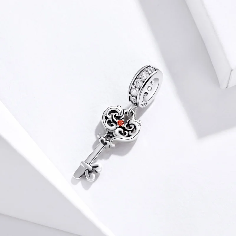 (image for) Pandora Style Silver Heartslock Dangle - BSC092 - View 2