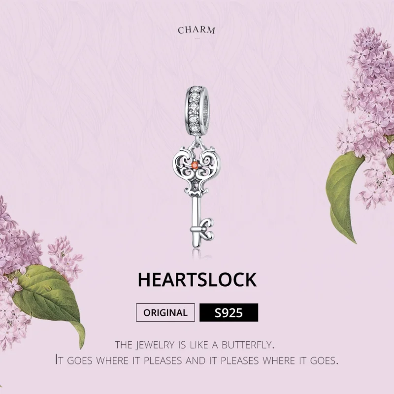 (image for) Pandora Style Silver Heartslock Dangle - BSC092 - View 5