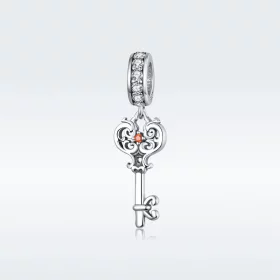 Pandora Style Silver Heartslock Dangle - BSC092