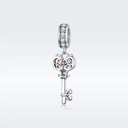 Pandora Style Silver Heartslock Dangle - BSC092