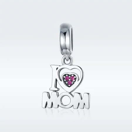 Pandora Style Silver I Love Mom Dangle - SCC420
