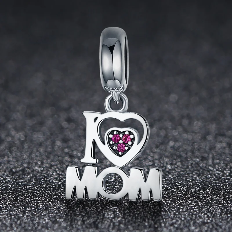 (image for) Pandora Style Silver I Love Mom Dangle - SCC420 - View 3