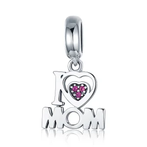 (image for) Pandora Style Silver I Love Mom Dangle - SCC420