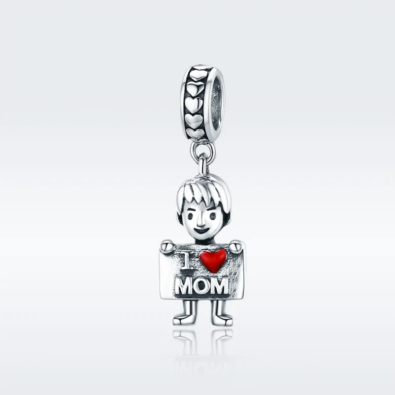 (image for) Pandora Style Silver I Love Mom Dangle - SCC691 - View 2