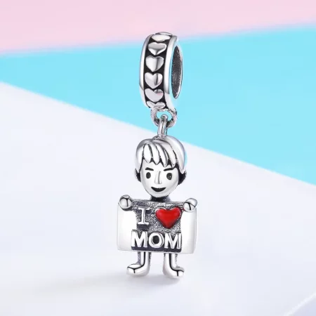 Pandora Style Silver I Love Mom Dangle - SCC691