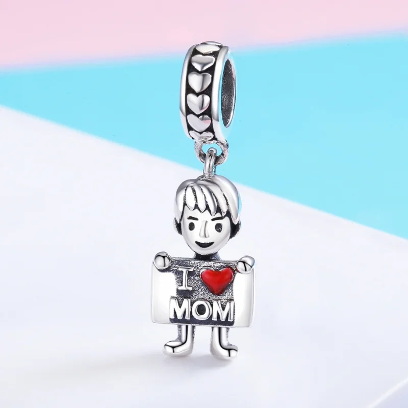 (image for) Pandora Style Silver I Love Mom Dangle - SCC691 - View 4