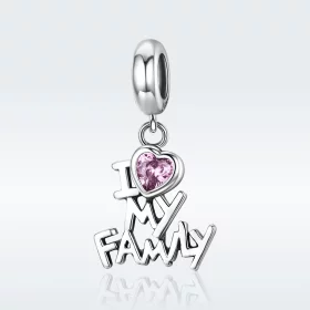 Pandora Style Silver I Love My Family Dangle - SCC251 Pandora Style Silver I Love My Family Dangle - SCC251