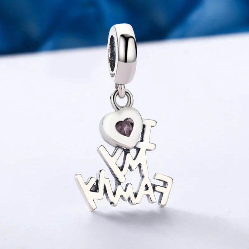 (image for) Pandora Style Silver I Love My Family Dangle - SCC251 - View 5