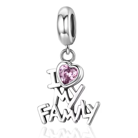Pandora Style Silver I Love My Family Dangle - SCC251 Pandora Style Silver I Love My Family Dangle - SCC251