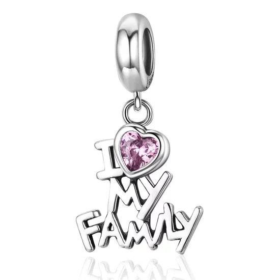 Pandora Style Silver I Love My Family Dangle - SCC251