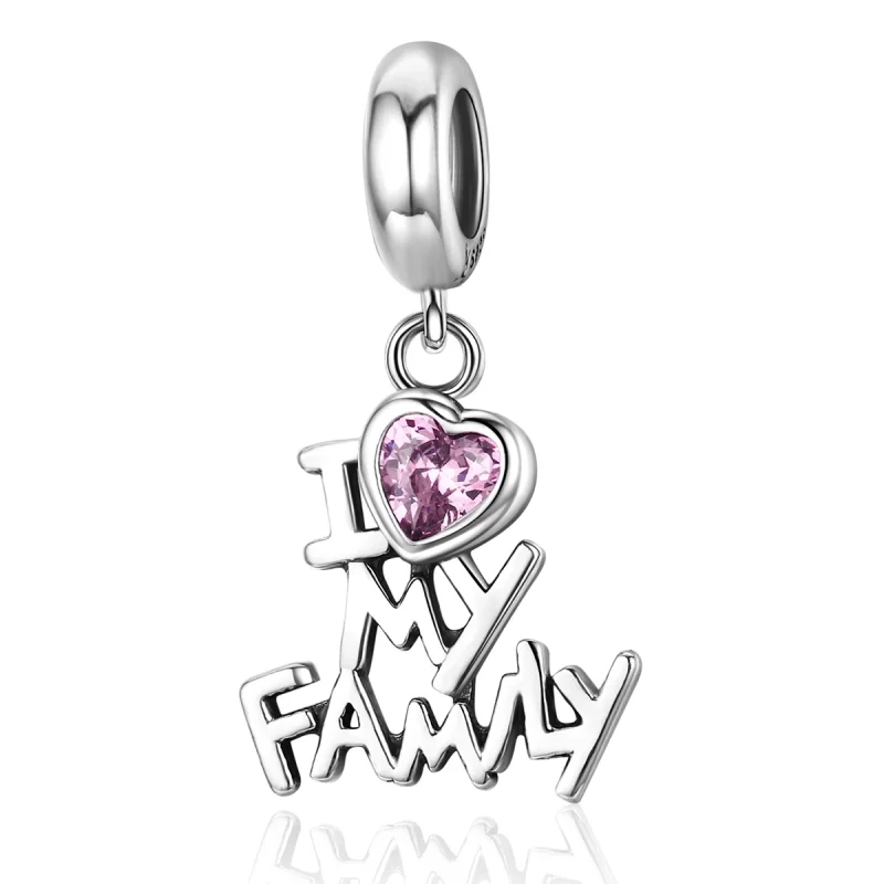 (image for) Pandora Style Silver I Love My Family Dangle - SCC251 - Product Image
