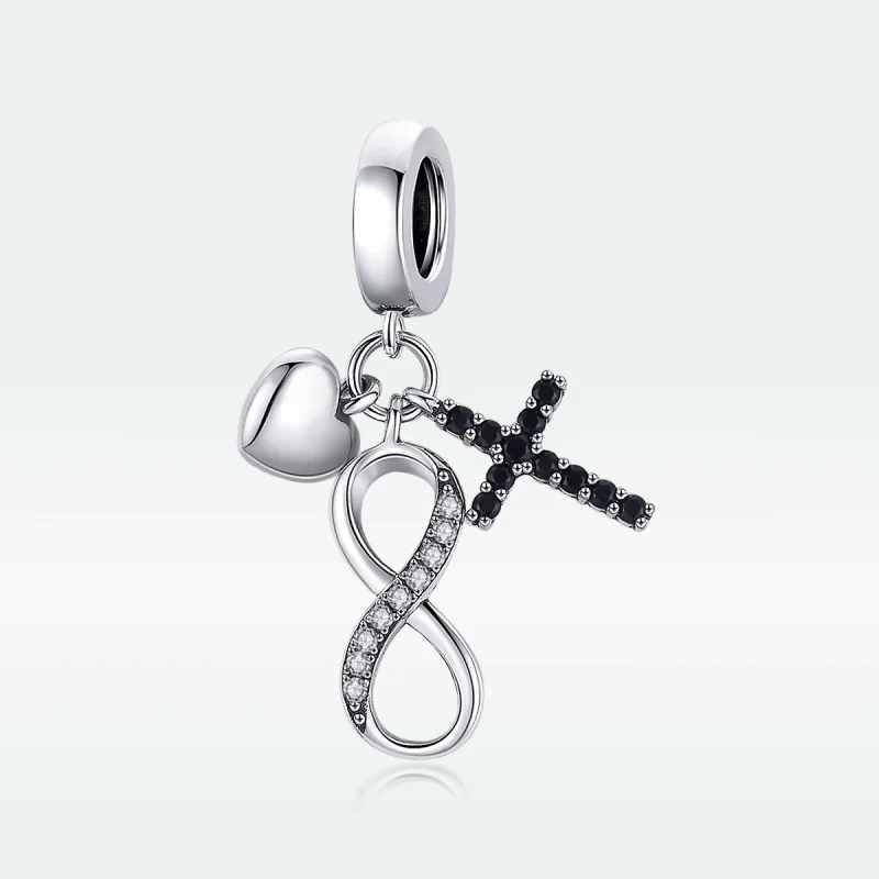 (image for) Pandora Style Silver Infinity Cross And Heart Dangle - SCC1713 - View 5