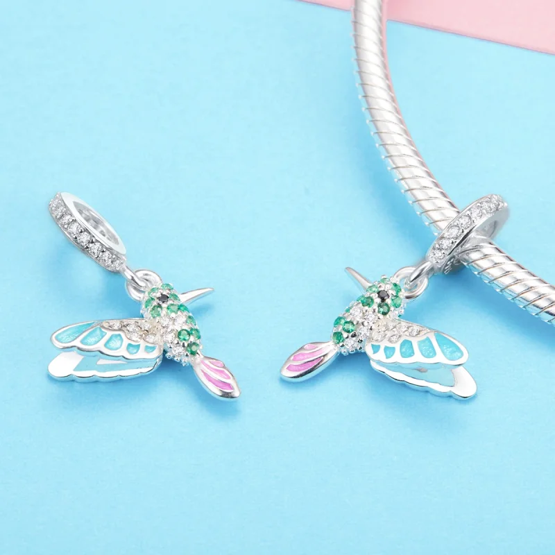 (image for) Pandora Style Silver Kingfisher Dangle - SCC991 - View 3